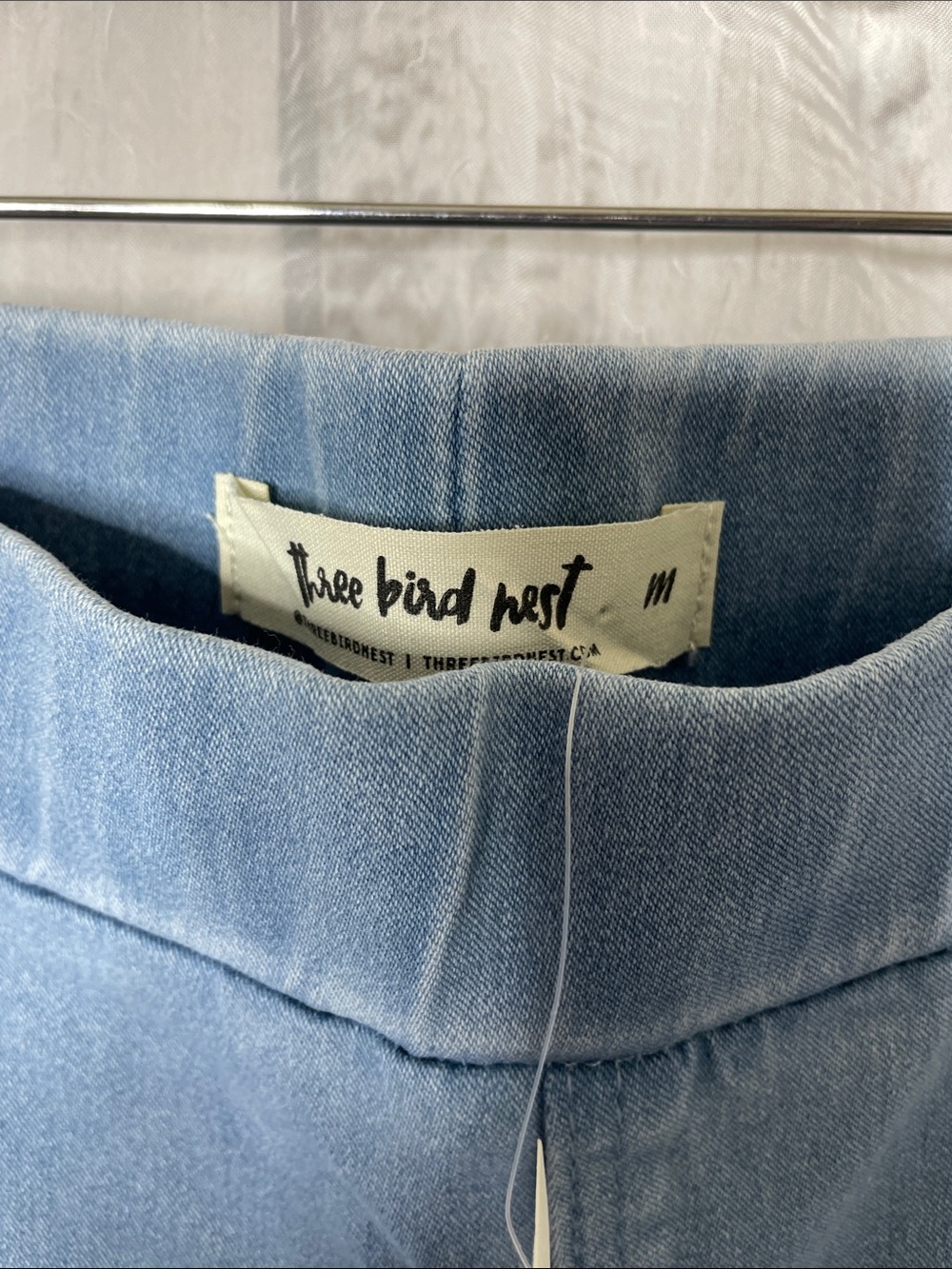 Three Bird Nest Light Blue Flare Pants. - Picture 4 of 8